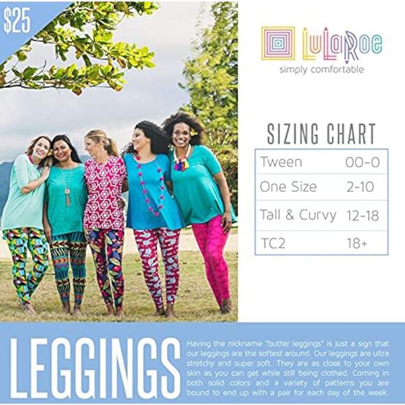 Plus size LuLaRoe Leggings. TC2. Fits size 18-30. - Picture 3 of 3